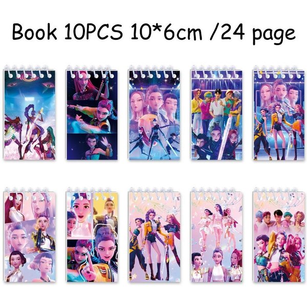 10 SZT Kpop ŁOwcy DemonóW Notes Huntrix Rumi Mira Zoey Segregator WzóR Anime ArtykułY Papiernicze PowróT Do SzkołY Idealne Prezenty 10*6Cm-image