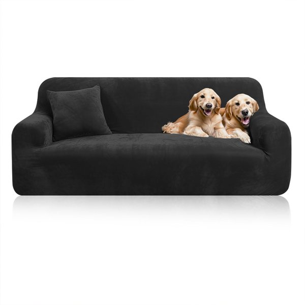Fundas EláSticas De Terciopelo Para Sofá De 1/2/3/4 Plazas Fundas Para Sofá Fundas EláSticas Protector De Muebles Suave Con Base EláStica Antideslizante 3Seat (190-230Cm)-image