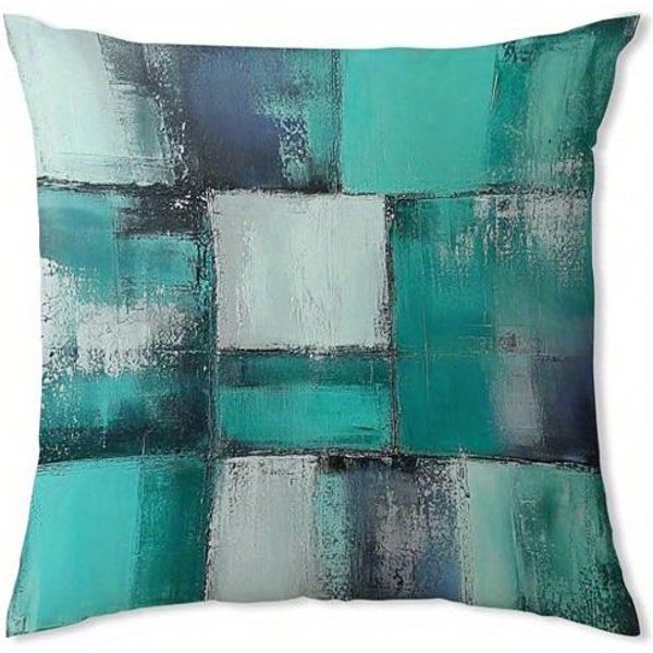 Geometryczny WzóR Kwadratowy Dwustronnie Drukowana Poszewka Na Poduszkę KróTki Plusz Odpowiednia Do SalonóW Sof Poduszka Dekoracyjna 35X35Cm-image