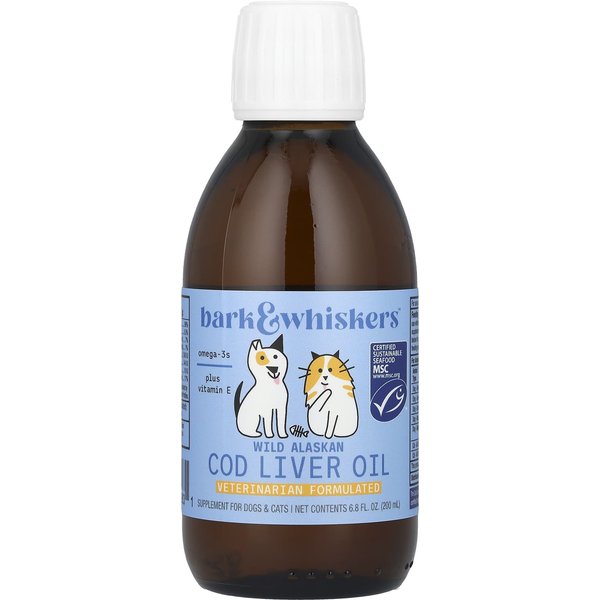 Dr. Mercola, Dziki Alaskijski Olej Z WąTroby Dorsza, Dla PsóW I KotóW, 200 Ml (6.8 Fl Oz) Black-image