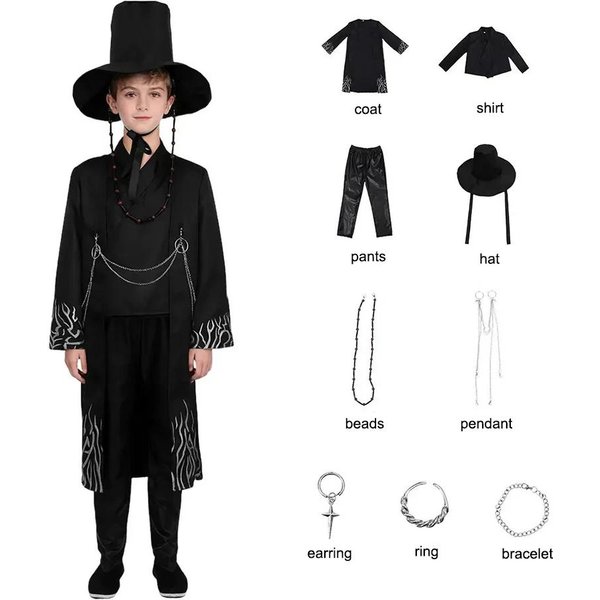 Kostiumy Cosplay Dla Dzieci DorosłYch ChłOpcóW Zestaw Kimona Jednolity Jinu Stroje Na Imprezę Halloweenową Kid 140-image