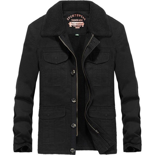 Chaqueta De Hombre OtoñO E Invierno Forro Polar Engrosado Acolchada De AlgodóN Talla Grande Chaqueta Acolchada De AlgodóN Chaqueta Acolchada De AlgodóN Para Hombre Xxxxl Black-image