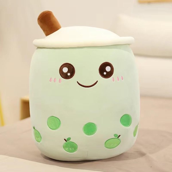 Almohada De Peluche Taza De Té Con Leche Kawaii 23Cm Peluche Comida Fruta MuñEco Boba Felpa Ultrasuave Tienda De Té Juguetes Para NiñOs Regalo De CumpleañOs-image