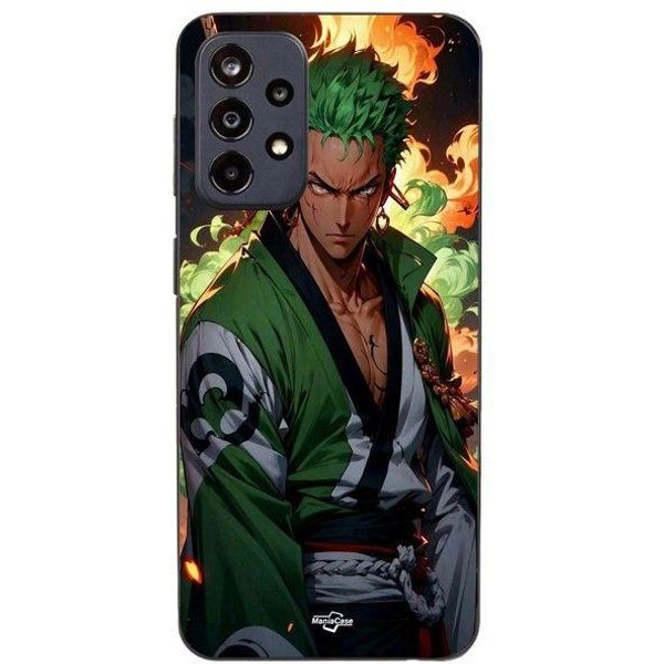 Funda De TeléFono - Maniacase - Samsung Galaxy A52 5G - Silicona - One Piece Zoro - Arte 3D Fanart Negro-image