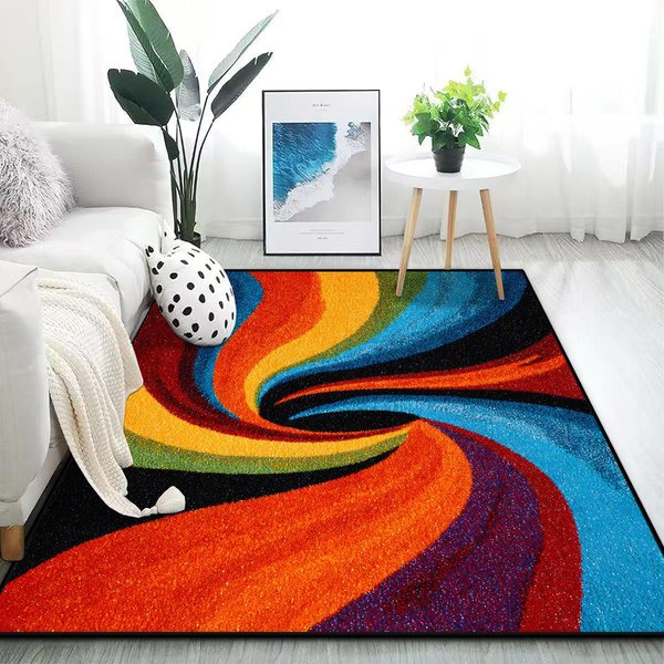 Nowoczesny Dywan Abstrakcyjny Salon Dekoracja Domu Dom DużA Powierzchnia KróTki Aksamitny Dywanik Zmywalny AntypośLizgowy Dywan Do Sypialni PokóJ Gier 60X90Cm Door Mat-image