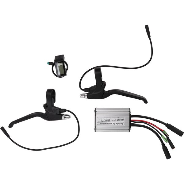 Kontroler Silnika Bezszczotkowego Do Roweru Elektrycznego 36V 48V 350W Z WyśWietlaczem LCD4, Czujnikiem Wspomagania PedałOwania I Klamką Hamulca Black-image