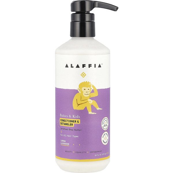 Acondicionador Y Desenredante Alaffia Para BebéS Y NiñOs, LimóN Y Lavanda, 16 Onzas LíQuidas (473Ml) Pink-image