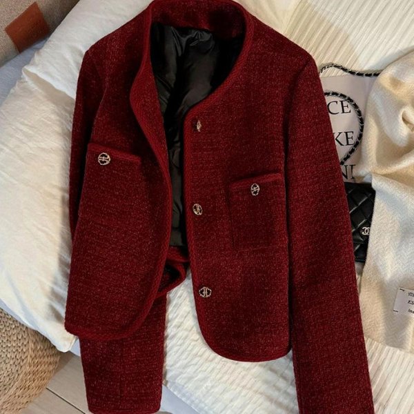 Nowy MałY PłAszcz Zapachowy Damski Burgundowy KróTki Zimowy Pikowany MałY MężCzyzna. 2XL Black-image