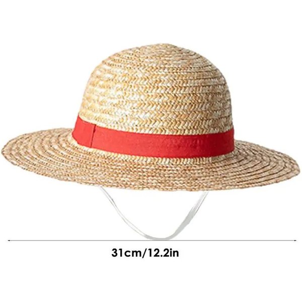 31Cm/35Cm Nuevo Sombrero De Paja Festivales Fiesta Cosplay Accesorios Sombrero De ProteccióN Solar Verano Padre-Hijo Sombrero De Paja De Playa Para Hombres Mujeres Beige-image