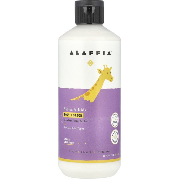 Alaffia, LocióN Corporal Para BebéS Y NiñOs, LimóN Y Lavanda, 16 Fl Oz (473Ml) Pink-image