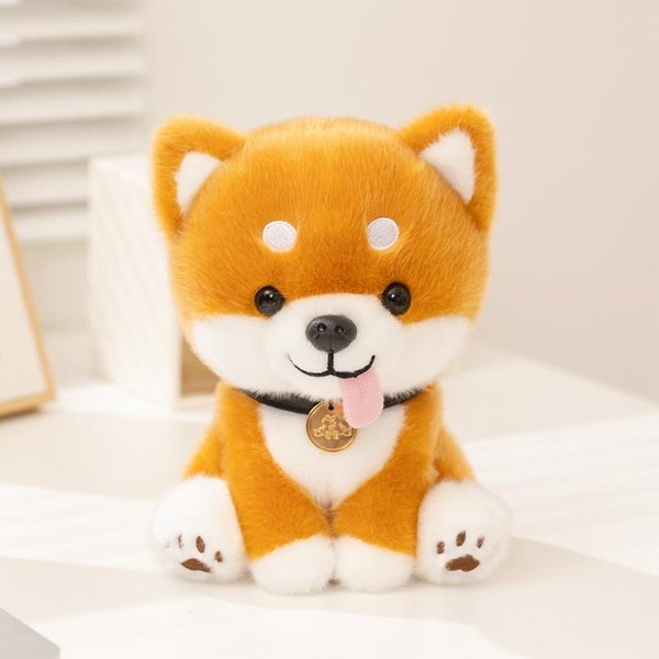 22Cm KreskóWkowa MięKka Pluszowa Lalka Shiba Inu StojąCa SiedząCa ŻółTo-Czarny Pies Zwierzę Pluszowa Zabawka Dekoracja Domu Prezent Dla Dzieci About 20-22Cm Orange-image
