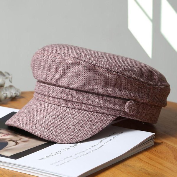 Boinas Para Mujer Primavera Verano Gorra Femenina Sombrero Azul Marino Moda Casual Octagonal Retro Gorras De Repartidor Kepi De Mujer Sombrero De Pintor OtoñO 54-58CM Gray-image