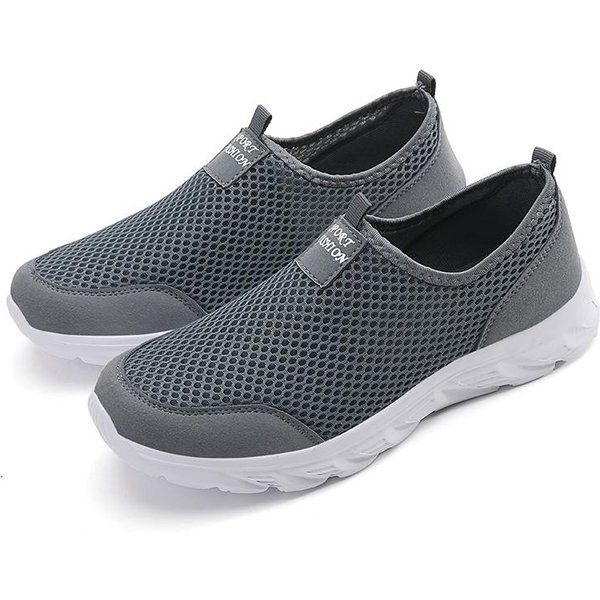 Tuinanle Letnie Siatkowe MęSkie Buty Lekkie Trampki MęSkie Modne Buty Do Chodzenia Na Co Dzień OddychająCe Mokasyny 45 Black-image