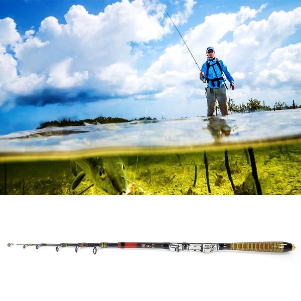 CañA De Pescar TelescóPica De Carbono Para Mar CañA De Pescar Spinning PortáTil Accesorio De Pesca A Mano 210CM-image