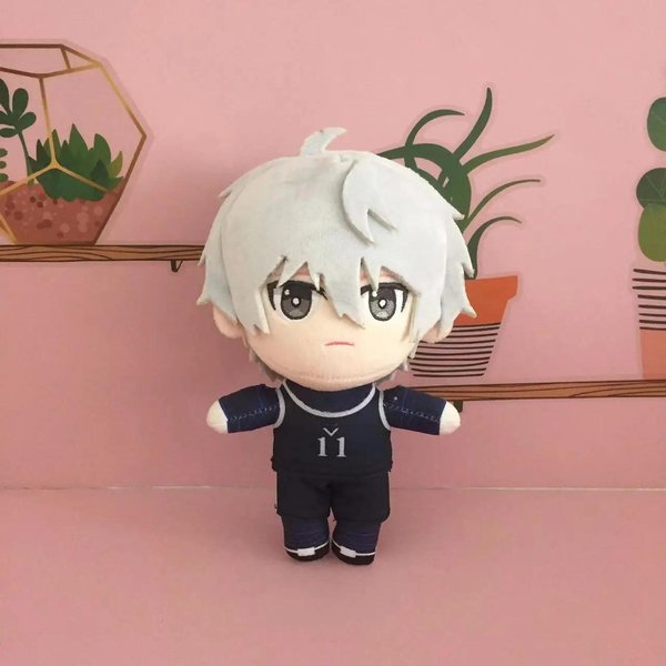 MuñEco De Peluche Blue Lock Seishiro Nagi 20Cm Isagi Yoichi Mikage Lindo Suave Almohada Rellena Regalo De CumpleañOs 20Cm-image