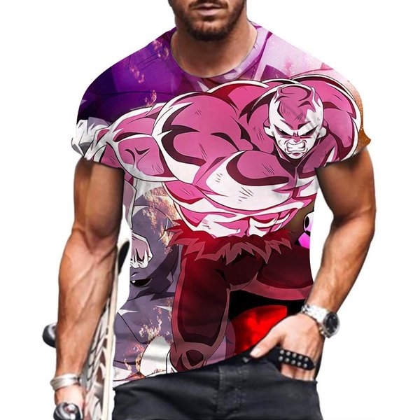 Koszulka MęSka Essentials Dragon Ball Z 2023 MęSkie Koszulki Oversize Vegeta Goku Odzież Hip Hopowa Styl Harajuku Modne Topy 160 Pink-image