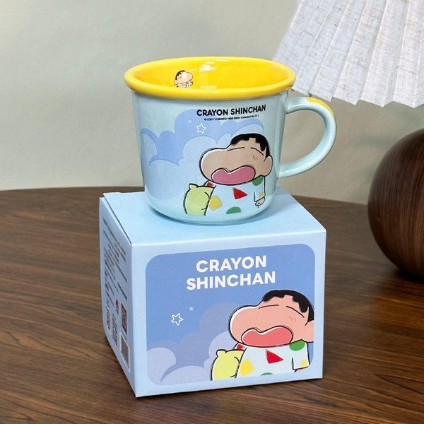 Taza De CeráMica Linda Escala Infantil Crayon Shin Shiba Taza Para Beber Agua Estilo Pareja Taza De Desayuno Regalo De CumpleañOs 301-400Ml-image