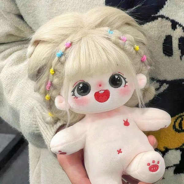 20 Cm Kawaii Pluszowa BawełNiana Lalka MożE Zmieniać Ubrania DIY Przebieranki MięKkie Pluszowe Zabawki Pluszowe Kolekcja Prezenty Urodzinowe Dla Dzieci Gray-image