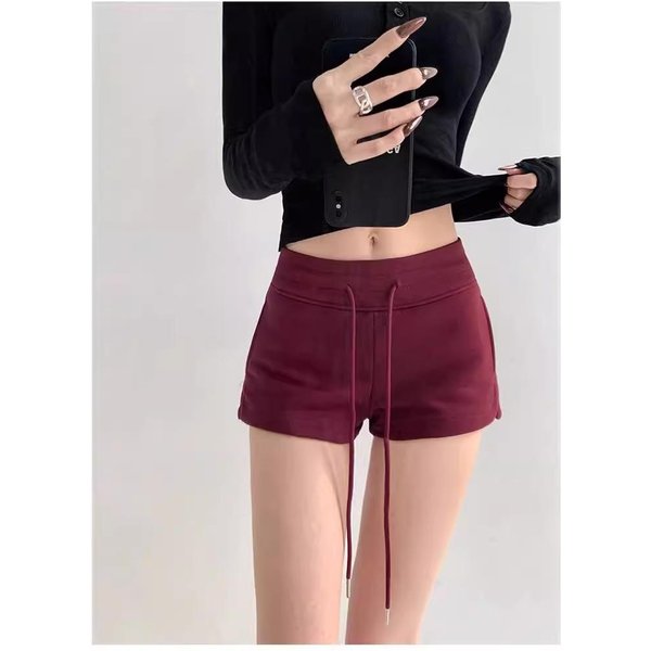 Pantalones Cortos Deportivos Casuales De Cintura Alta Para Verano Rectos Ajustados XL-image