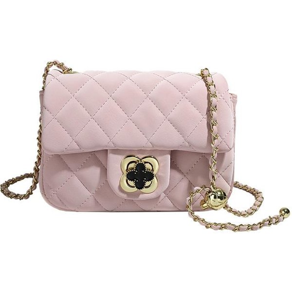Bolso Cuadrado PequeñO Rosa Para Mujer, Bolso Cuadrado Ancho De Un Solo Hombro Con DiseñO Diagonal. Gray-image