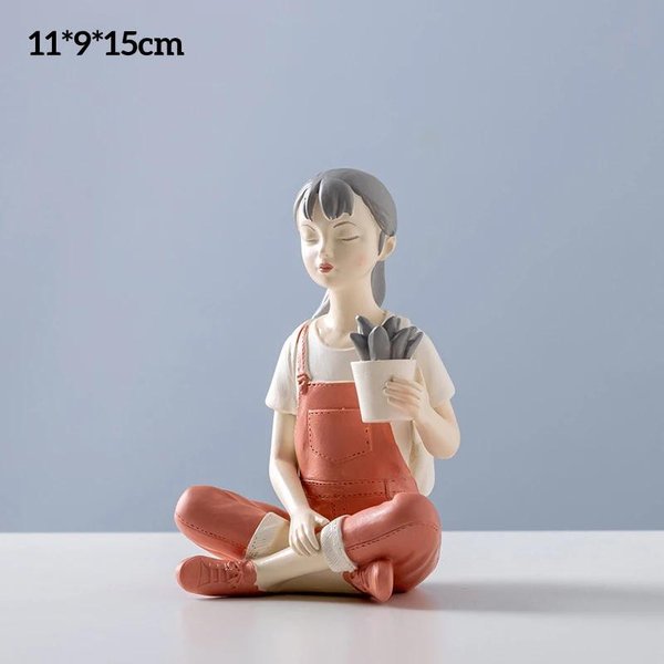 Escultura De Figura De Arte Minimalista Moderno, Adorno Abstracto De Resina Para NiñA, DecoracióN Creativa Para Sala De Estar.-image