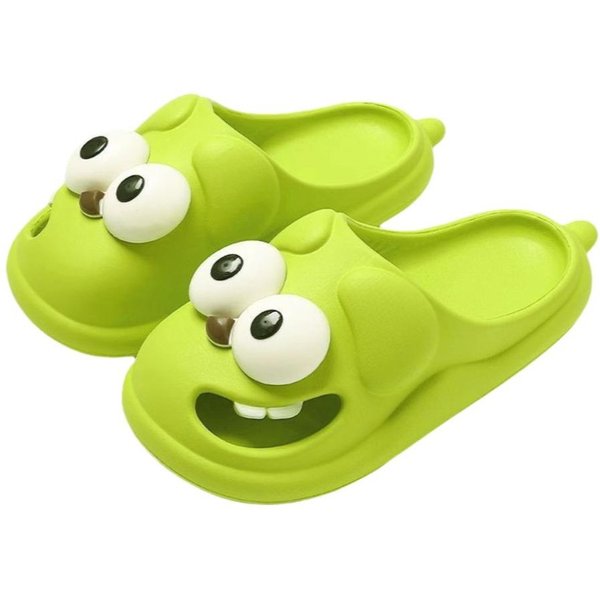 Zapatillas Perro Ojos Grandes De PVC DiseñO Divertido Zapatillas Dibujos Animados Zapatillas Beso Lengua Zapatillas De Casa 40-41 Verde-image