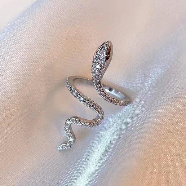 Anillo De Nudillo Para El Dedo ÍNdice Con DiseñO De Serpiente, Tendencia De Lujo Ligero, Lindo Sentido Del DiseñO Nicho, Personalidad Plata-image