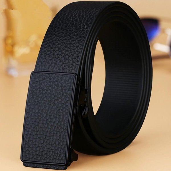 CinturóN De Hombre Hebilla AutomáTica Tendencia Casual VersáTil CinturóN De Hombre CinturóN De Negocios 115Cm Negro-image
