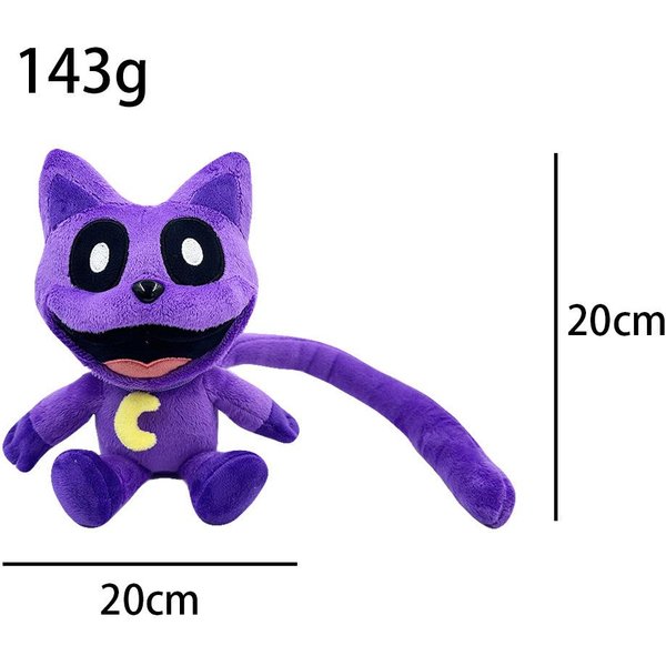 Poppy Playtime Peluche Gato Morado Smiling Critters Gato MuñEco Relleno PatróN Luna Regalo PeriféRico Del Juego Para NiñOs-image