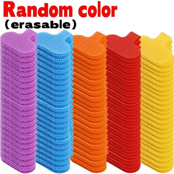 10/50 Etiquetas Para Cables De Colores Aleatorios, Bridas Para Cables, Reutilizables, Con Etiqueta Para Escribir, Etiquetas Para Cables Y Alambres, FáCil IdentificacióN 50PCS-image