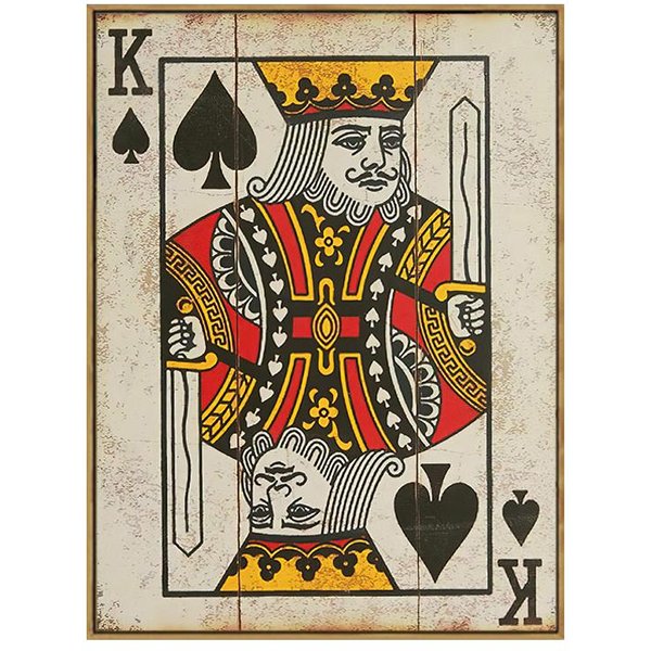 Vintage Poker Plakat Karty Do Gry KróLowa KróL Dekoracyjne Obrazy Plakaty I Wydruki PłóTno Sztuka śCienna Obraz Bar Pub WystróJ Domu 21X30Cm No Framed Black-image