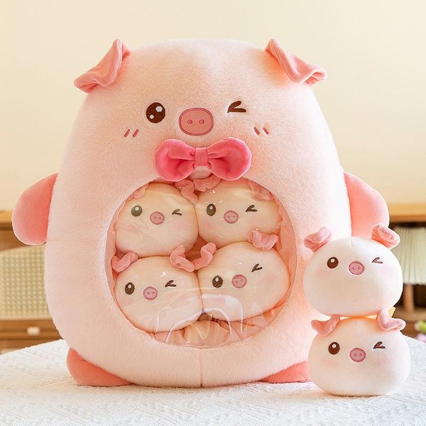 Nueva MuñEca Almohada Bolsa De Snacks De Dibujos Animados MuñEca De Peluche MuñEca Creativa Linda Regalo De CumpleañOs 45Cm Beige-image
