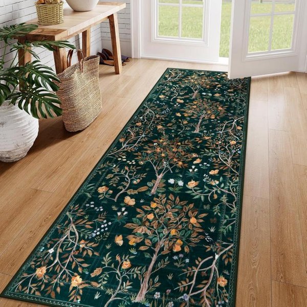Vintage Dywanik Biegacz Z Nadrukiem ZwierząT LeśNych AntypośLizgowy Zmywalny WytrzymałY Mata PodłOgowa Do Przedpokoju Korytarza WystróJ Domu 60X180Cm 24X71Inch-image