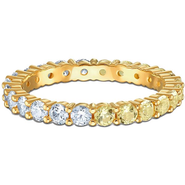 Anillo Mitad Vittore Swarovski Anillos Para Mujer Oro Tono Dorado 5522878+5535246 Box (Random Color),52 Beige-image