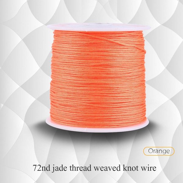 100M X 0.8Mm CordóN De Nudo Chino De Nylon Cola De Rata Macramé Hilo Shamballa Cadena Naranja Beige-image