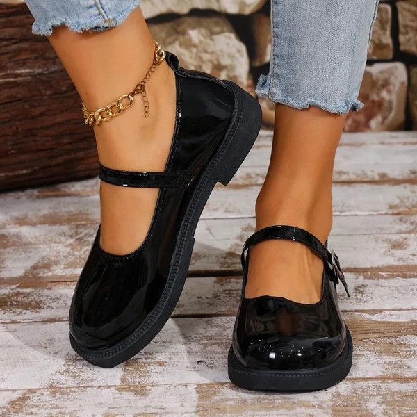 Zapatos De Mujer De Alta Calidad Tacones Altos Femeninos Moda Correa Con Hebilla Zapatos De Vestir Para Mujer Venta Caliente Tacones Bajos Mujer 40-image