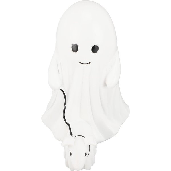 Estatua De Perro Fantasma Caminando Resina Lindo Adorno De Mesa Decorativo Espeluznante Estatua De Perro Fantasma DecoracióN White-image
