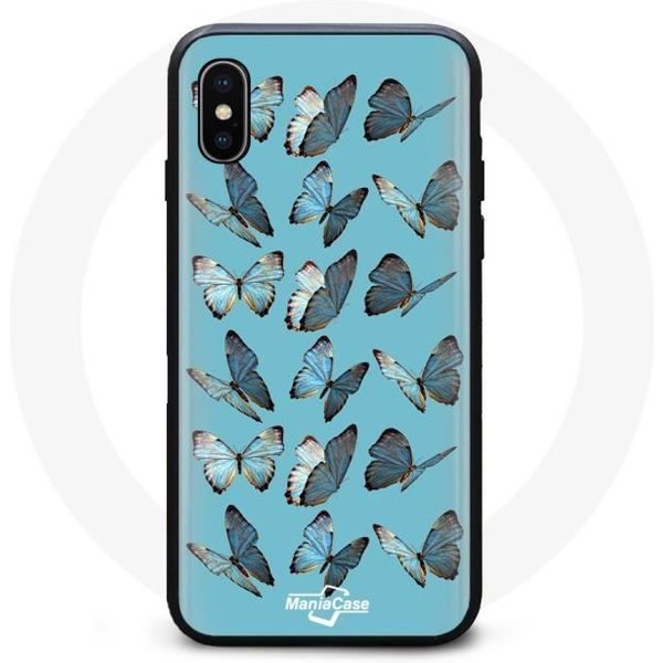 Funda - Maniacase - Iphone XS Max - Flexible - Bosque Mariposas - Azul Azul-image