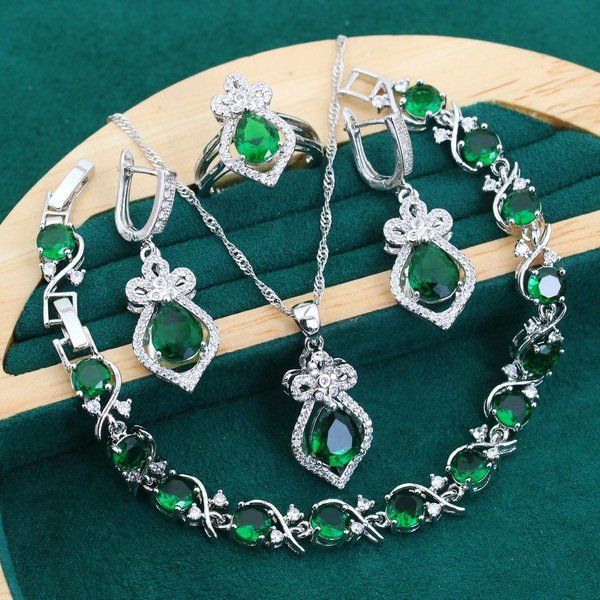 Pendientes Anillo Collar De JoyeríA Incrustados Con Circonita AAA De Lujo Ligero Moda Europea Y N Regalo DíA De La Madre 9 Yards-image
