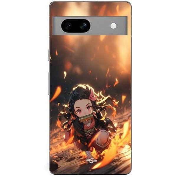 Funda Maniacase Para Google Pixel 7A Demon Slayer Nezuko Arte 3D Anime Manga Negro-image