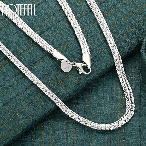 Srebro Sterling 925 20/24 Cale 6Mm ŁAńCuszek ŻMijka Modny Naszyjnik BiżUteria ŚLubna 50Cm Black-image