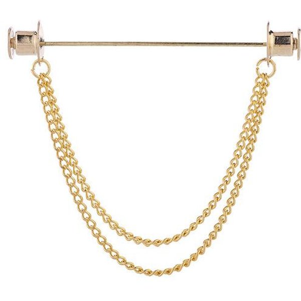 Nuevo Broche Pin De Borla De Cadena De Metal Pines De Solapa Para Cuello De Camisa Y Traje Broches De JoyeríA De Moda Para Mujeres Hombres Accesorios Beige-image