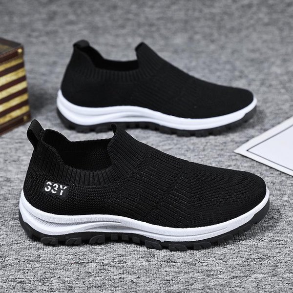 Nuevos Zapatos De Hombre De Primavera Transpirables Tejido Volador Zapatos Sin Cordones Para Hombre Conjuntos De Pies Moda Casual Tendencia Zapatillas Deportivas Hombre 44 Gray-image