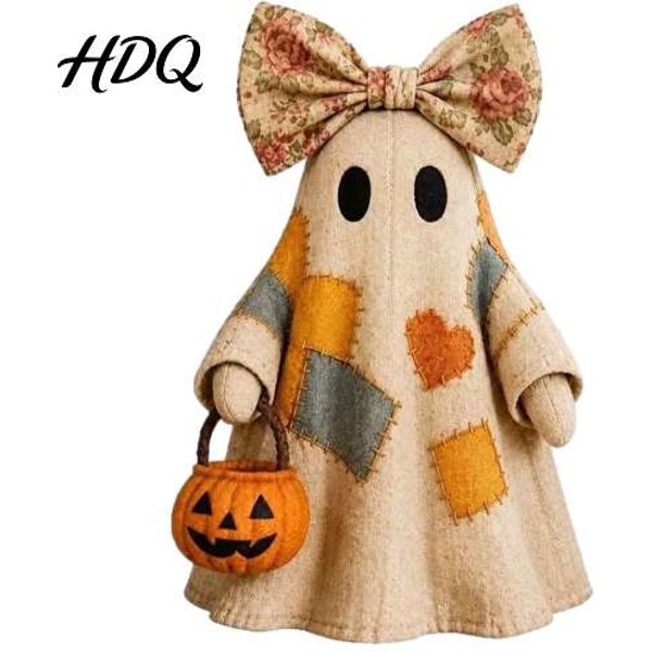 Szkielet Dynia Duch Dekor Patchwork Halloween Drewniane PłAskie Ozdoby Mumia Festiwal Ozdoby Do Witryny Dekoracja StołU Gospodarstwo Domowe Taca PięTrowa Unikalne C-image