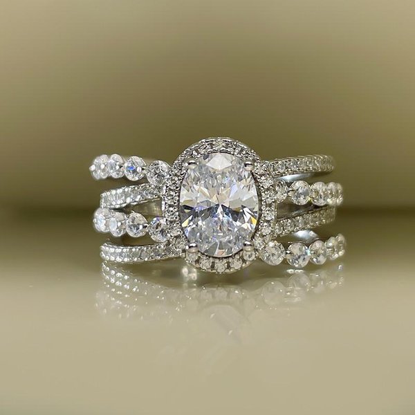 Huitan Anillos De Boda De Zirconia CúBica Blanca Brillante Para Mujer Moda Banda Cruzada Anillos Femeninos De Nuevo DiseñO JoyeríA De Compromiso 10-image