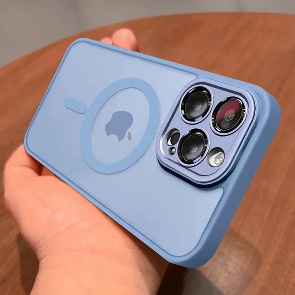 Magnetyczne Luksusowe Matowe PółPrzezroczyste Pancerne Etui Odporne Na WstrząSy Dla Iphone 16 15 14 13 12 11 Pro Max Dla Magsafe Bezprzewodowe ŁAdowanie Pokrowiec For Iphone 13-image
