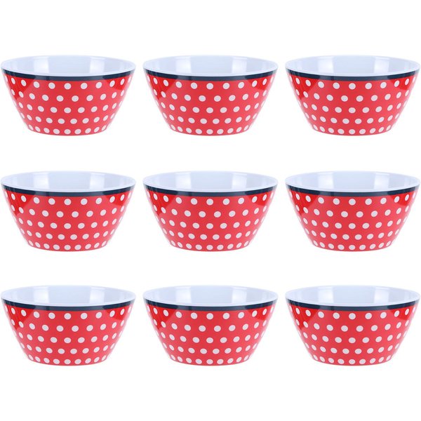 12 Piezas 6 Pulgadas Tazones Para Ensalada Tazones Para Servir Comida Porcelana De ImitacióN Vajilla Vajilla Punto Azul Claro-image