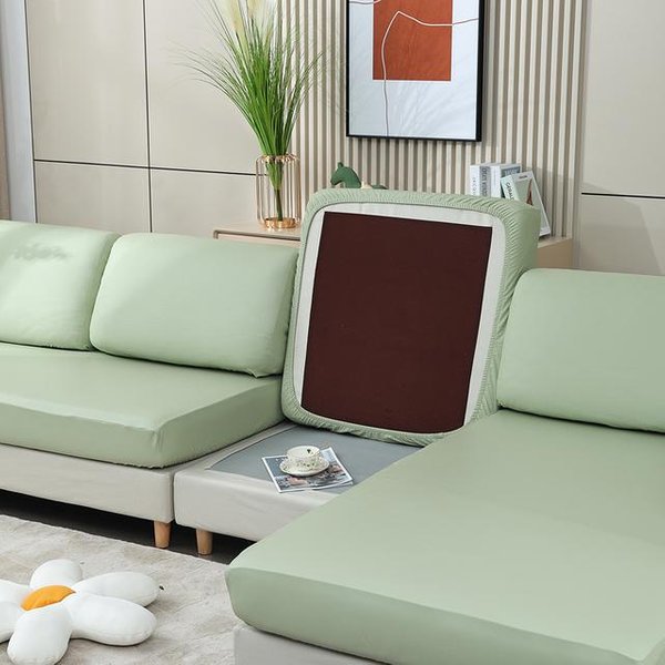 Fundas Para Cojines Del Asiento Del Sofá EláSticas De Cuero Pu De 1 /2 /3 /4 Plazas Para Sala De Estar, Funda EláStica Impermeable Para Asiento De Silla, Funda Para Sofá Normal Size1(S)-1Pc Black-image