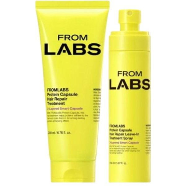 Fromlabs Set De Tratamiento Capilar Reparador Con CáPsulas De ProteíNa – ReparacióN Intensiva Del DañO, Tratamiento Para Aclarar 200Ml + Spray Sin Aclarado 150Ml Treatment Set(200Ml+150Ml)-image