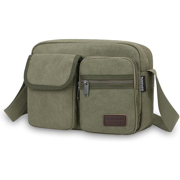 Modne Torby Listonoszki MęSkie Torby Na Ramię TrwałA Tkanina PłóCienna MęSka Torba Kurierska Design W Stylu Vintage MęSka Torebka Na Ramię Torba Na Ramię Sac 29Cmx20Cmx9Cm Gray-image